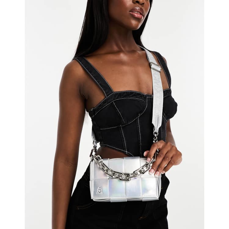 Steve Madden Bcyrus P cross body bag in silver ASOS