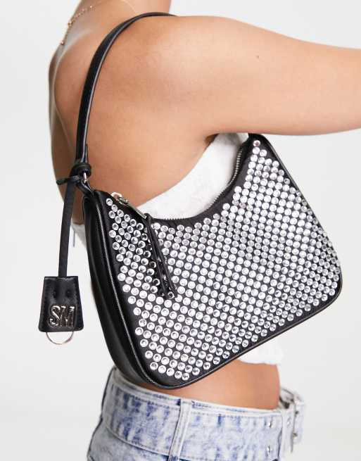 Steve Madden BDarling crystal shoulder bag in black