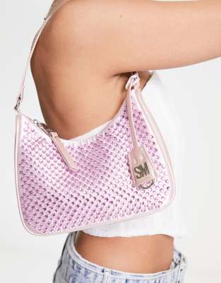 Steve Madden BDarling crystal shoulder bag in pink