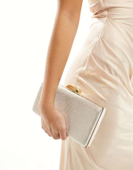 Rose gold 2025 embellished clutch bag