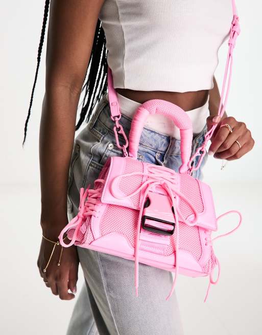 BDIEGO Pink Neon Handbag With Crossbody Strap