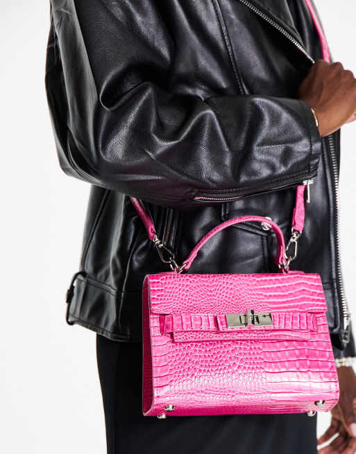 Steve Madden Crossbody Bag in Pink croc-Green