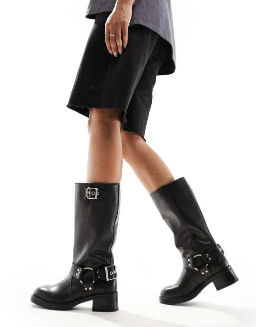 Steve Madden - Beau - Bottes de motard en cuir avec détail harnais , 3 de 4