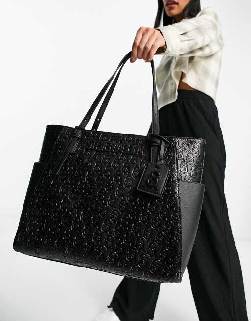 Steve Madden – Bebonie – Czarna torba typu tote z ozdobną teksturą