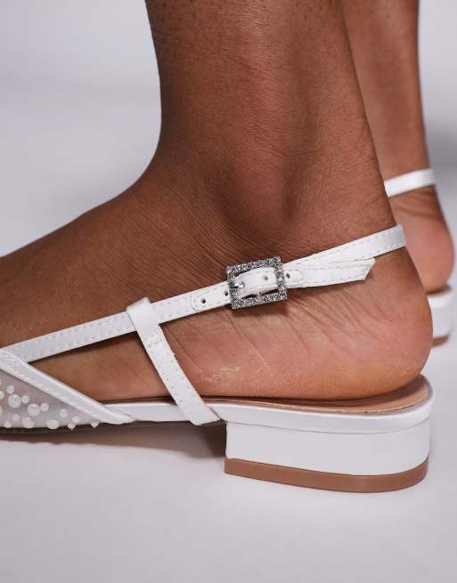 Steve Madden Belinda-P pearl embellished ballet flats in ivory