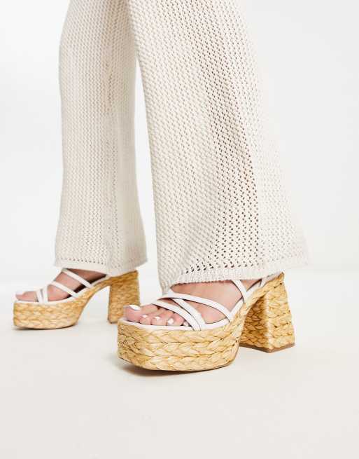 Steve madden store white wedge sandals