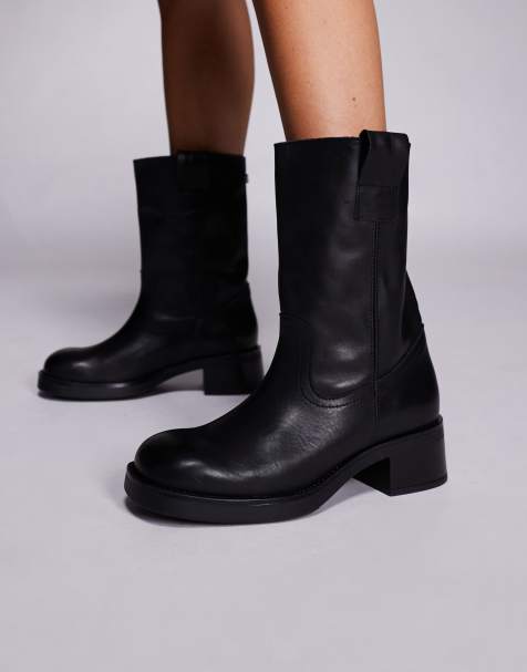 Steve Madden - Benedict - Leren laarzen in zwart - view 1