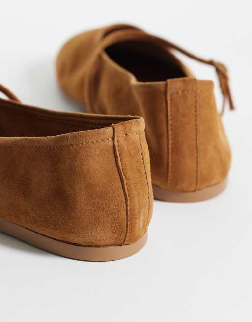 Steve Madden - Besette - Brune flade ballerinaer i ruskind, 4 af 4