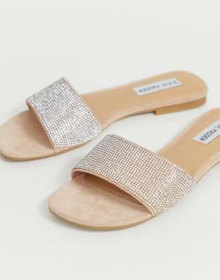 rhinestone slip on sandals