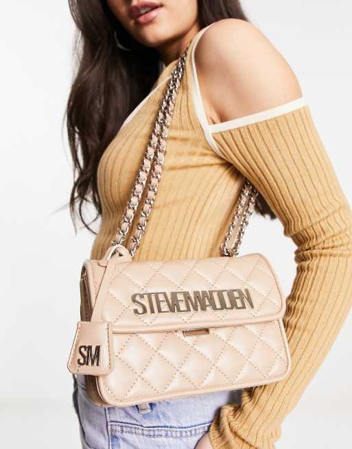 Steve Madden Bfreya Doorgestikte crossbody tas in beige ASOS