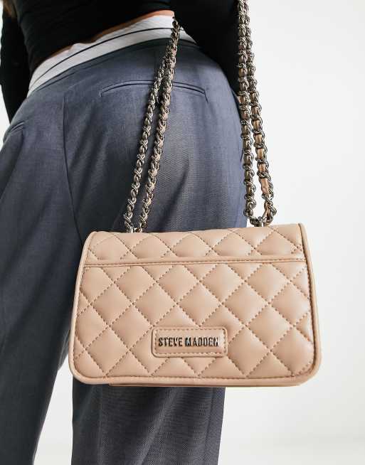 Steve Madden Bfreya quilted cross body bag in beige