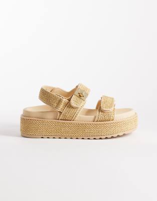 Steve Madden Bigmona Flatform Sandals In Neutral