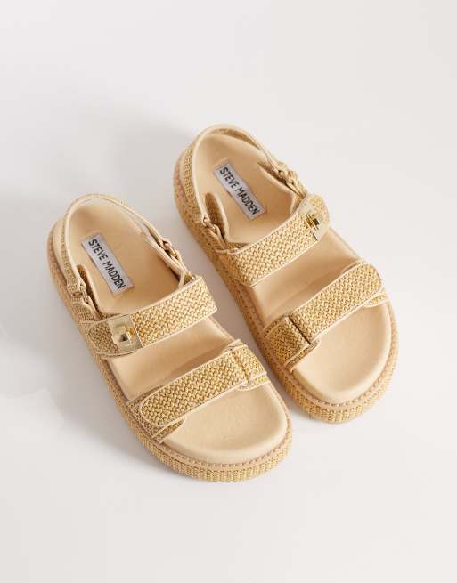 	Steve Madden Bigmona flatform sandals in natural raffia, 2 of 4