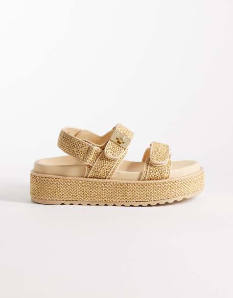 Steve Madden - Bigmona - Sandalen met dikke zool in naturel raffia - view 1
