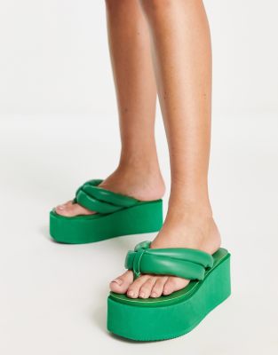 Steve Madden Women's Billion Platform Wedge Sandals In Green