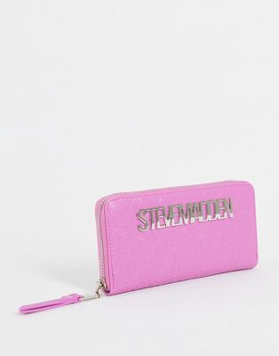 Steve Madden Bink zip around purse in bright pink