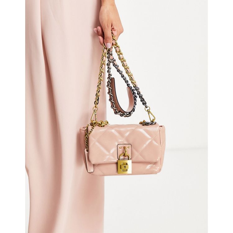 Steve Madden blush pink crossbody bag purse gold chain