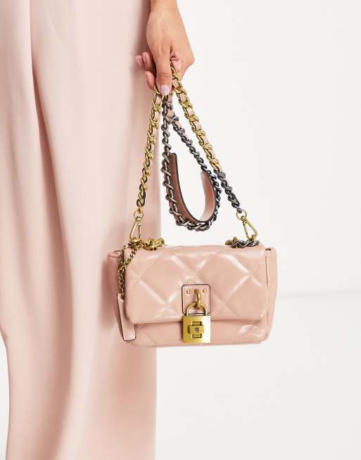 Steve Madden blush pink crossbody bag purse gold chain