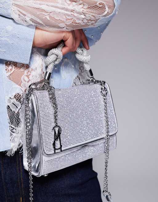 Steve Madden Bknotted embellished bag in silver