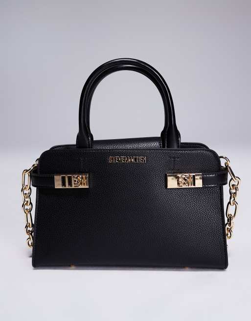 Steve madden luggage black and gold on sale