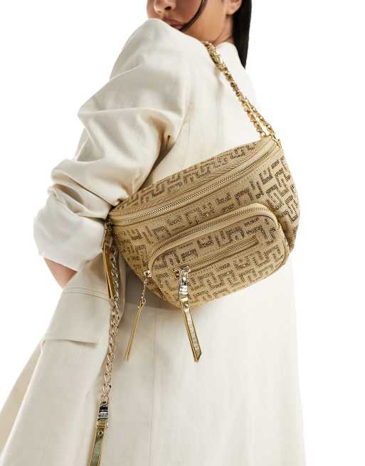 Steve Madden Bmaxima S monogram cross body bag in gold