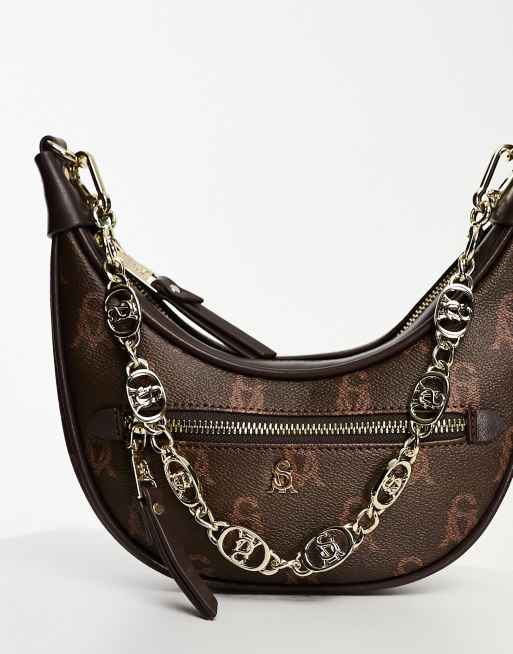 Coach Heart Crossbody Brown/Multi in Coated Canvas with Gold-tone - US