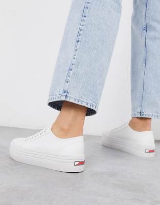 white flatform sneaker