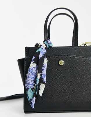 steve madden black bag with scarf