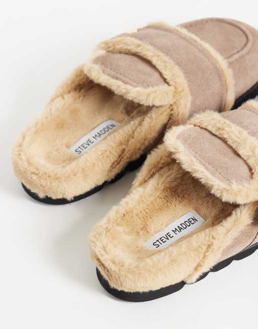 Steve Madden Bomb faux shearling clogs in mushroom, 4 of 4