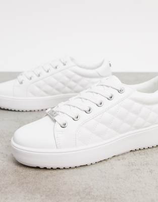 quilted sneakers white