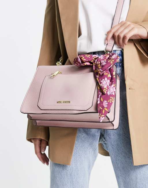 Steve Madden - Borsa a tracolla rosa con foulard