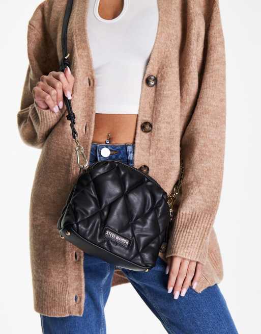 Steve Madden Bpaislee quilted cross body bag in black nylon ASOS