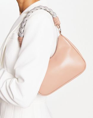 Steve Madden Bplayer shoulder bag with rhinestone strap in beige - ASOS Price Checker