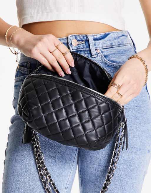 Steve madden black online belt bag