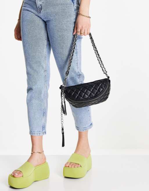 Steve Madden Bposses quilted cross body sling bag in black