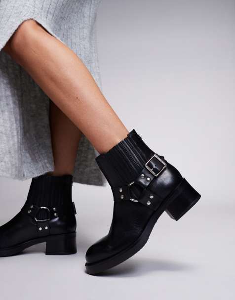 Steve Madden Breaker Biker Ankle boot in Black Leather - view 1