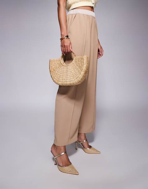 Steve Madden Brinley woven heeled shoe in gold - view 1