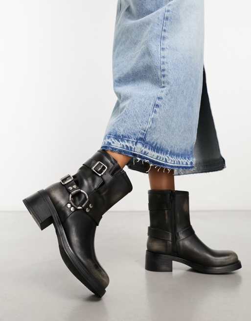 Low biker hot sale boots