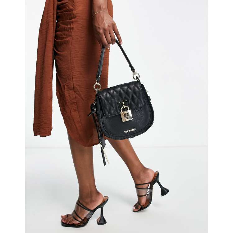 Steve Madden Bbrita quilted chain handle shoulder bag in taupe, ASOS