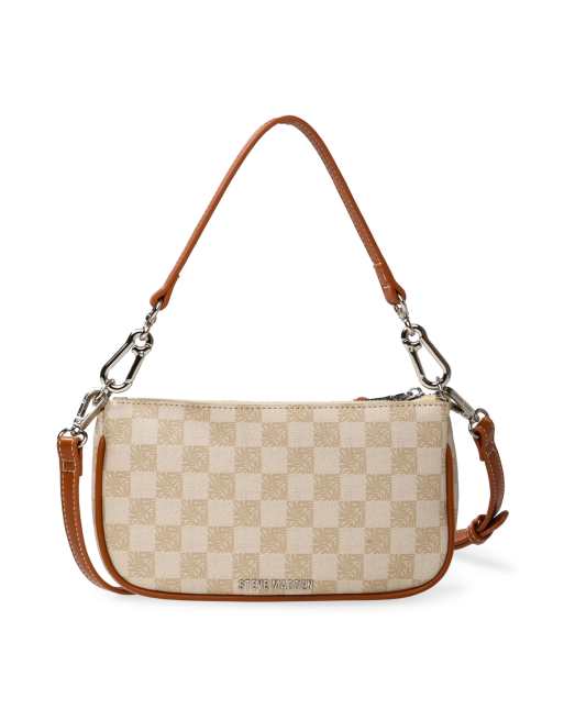 Steve Madden Bseaport Monogram Shoulder & Cross Body Bag In Beige-Neutral  for Women