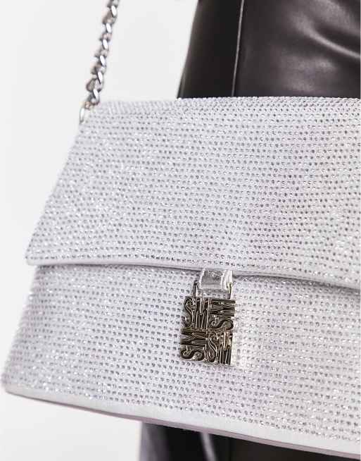 Steve Madden - Bsheeny - Schoudertas in zilver met strass, 4 van 4