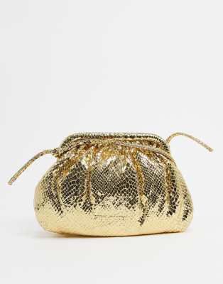 soft gold clutch bag