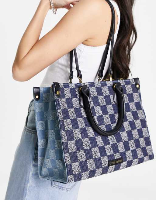 Steve Madden Bstilo tote bag in denim check | ASOS