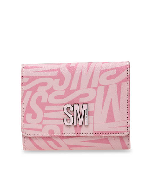 Steve Madden Bswitch trifold wallet in monogram pink | ASOS