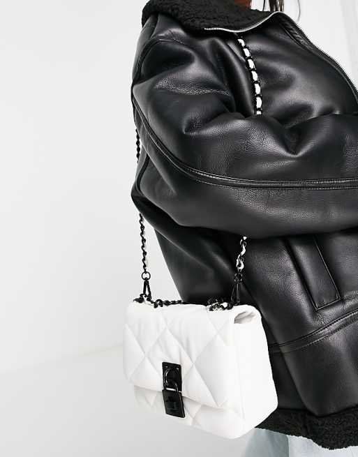 Steve Madden BTerra quilted crossybody bag with chain in white