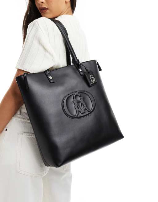 Steve Madden Bvella embossed logo tote bag in black