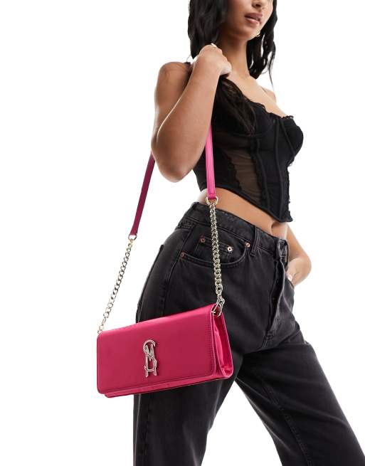 Steve Madden - Bvex-S - Pink crossbody-taske med logo i satin, 4 af 4