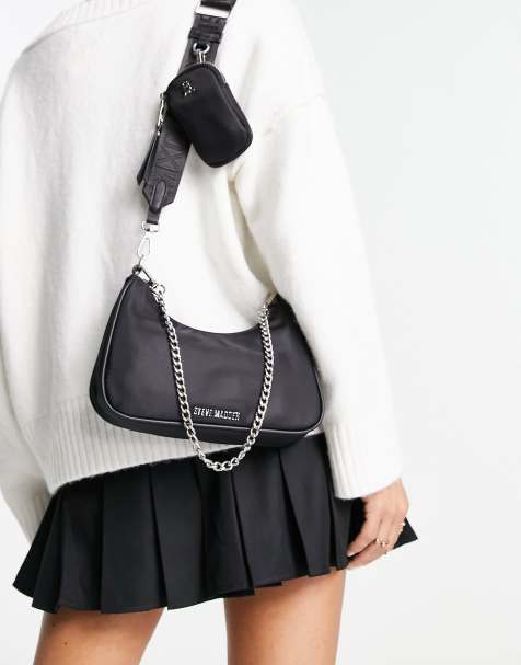 Black Crossbody Bag With Wide Strap