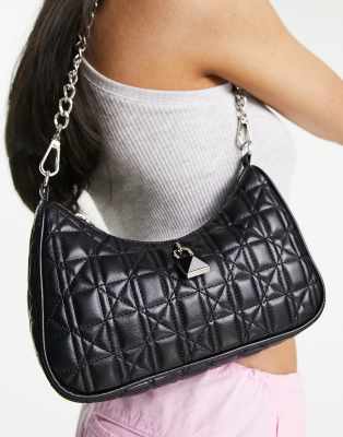 Steve Madden Bvital-G quilted cross body bag in black