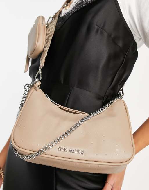 Steve Madden BVital cross body with chain strap in beige